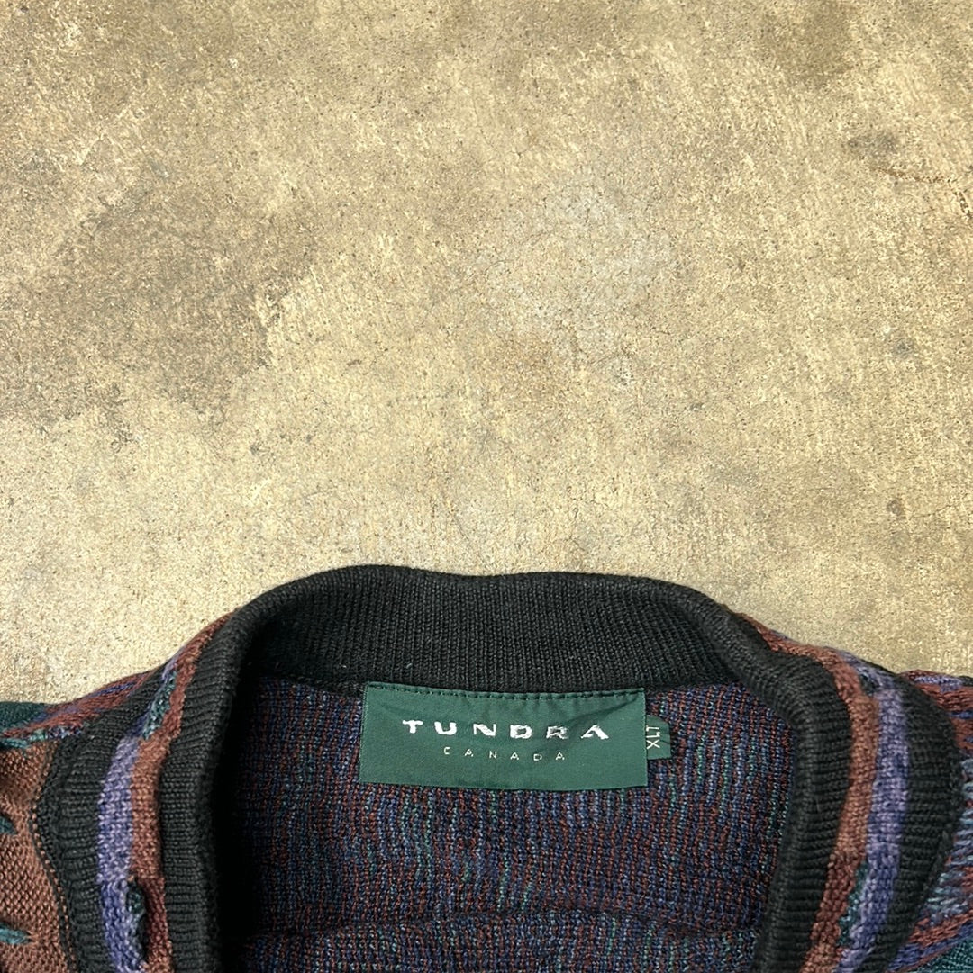 Vintage Tundra Canada Multicolor Wool Coogi Style Sweater Size XLT