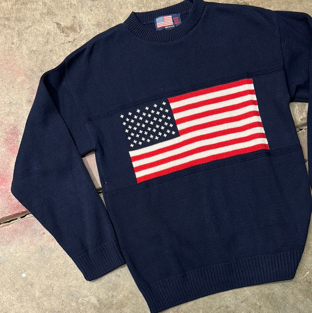 Vintage USA Olympics American Flag Knit Sweater Small