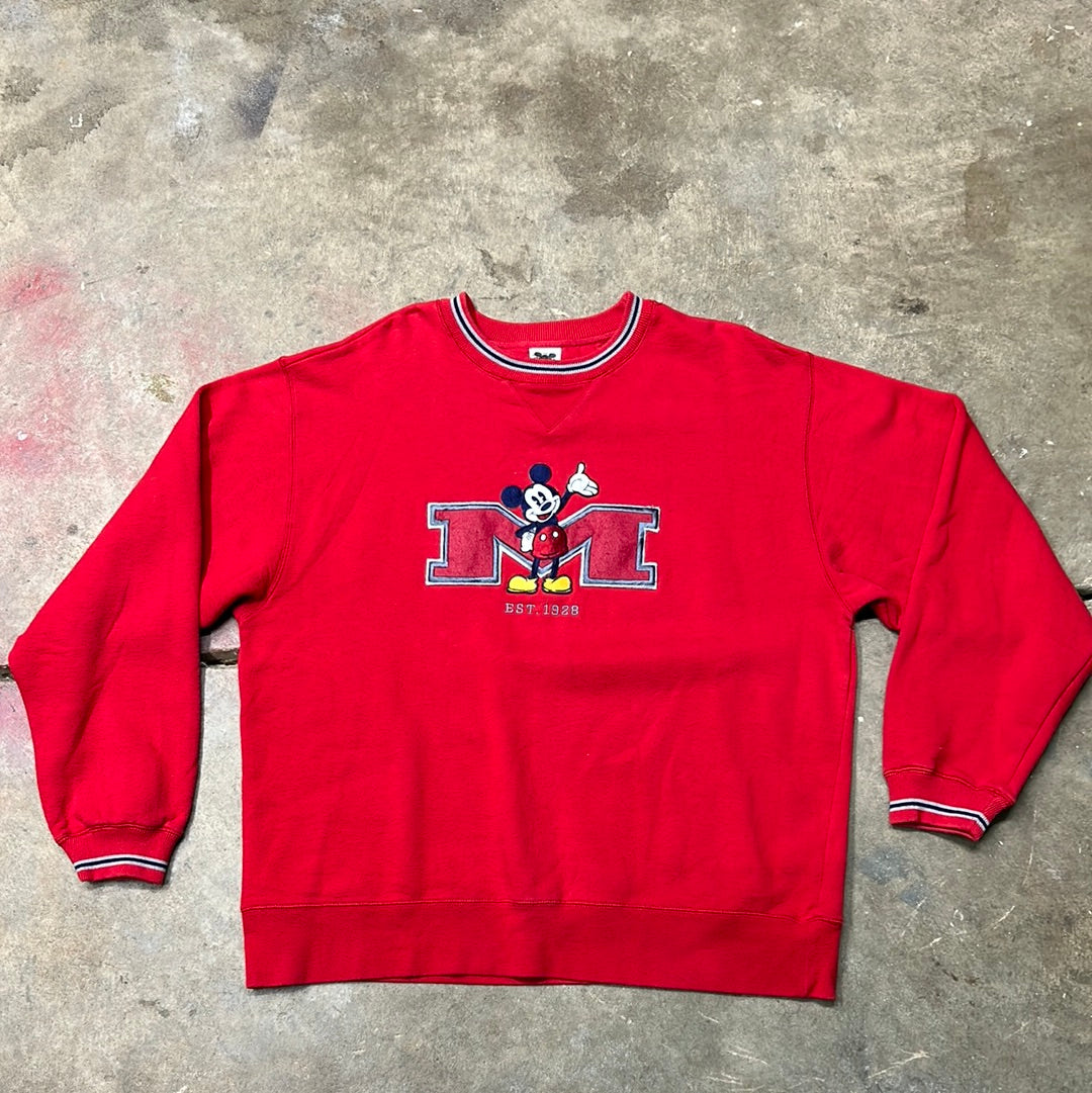 Vintage Disney Mickey Mouse Embroidered Sweatshirt Large