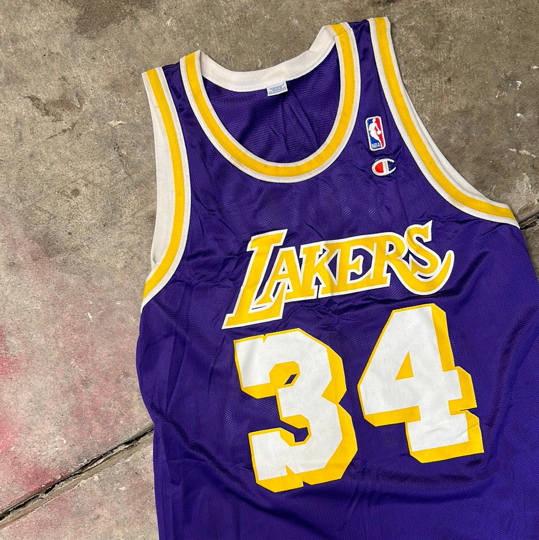 Vintage Los Angeles Lakers Shaquille O’Neal 90’s Champion Jersey Size 44