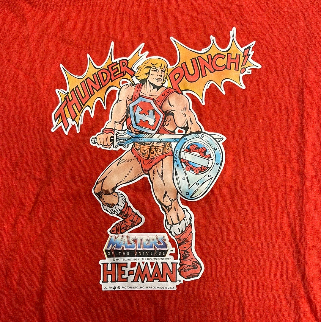 Vintage Kids 1985 He-Man MOTU shirt Sz 10/12