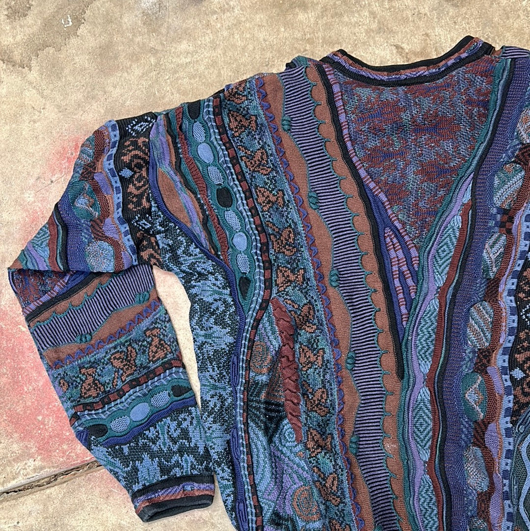 Vintage Tundra Canada Multicolor Wool Coogi Style Sweater Size XLT