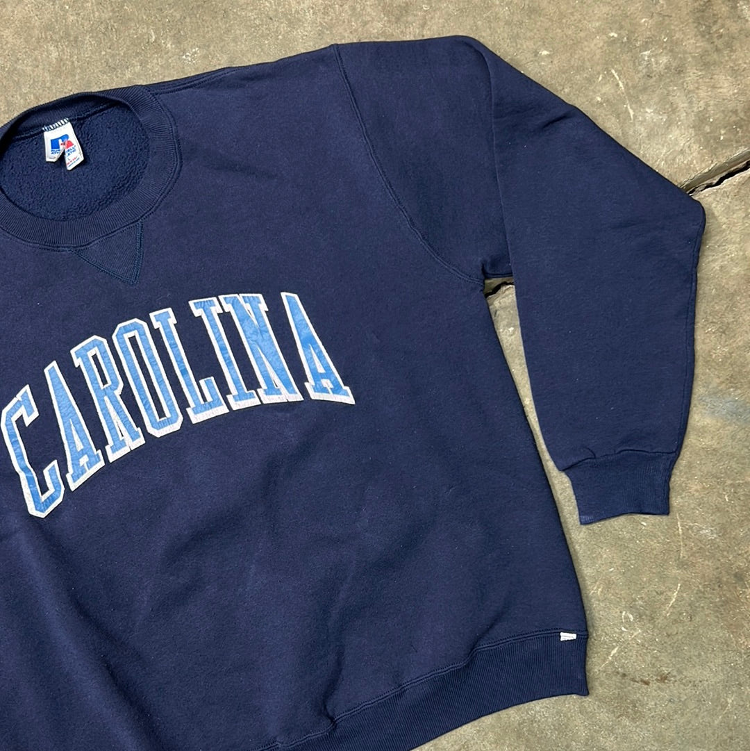 Vintage Russell Athletic UNC Tarheels Sweatshirt Blue Large