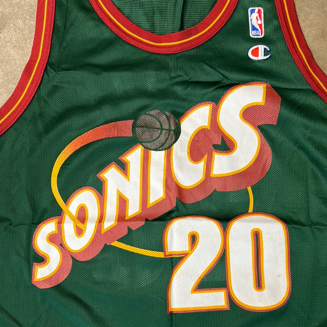 Vintage Sonics Gary Payton Champion Jersey Size 48