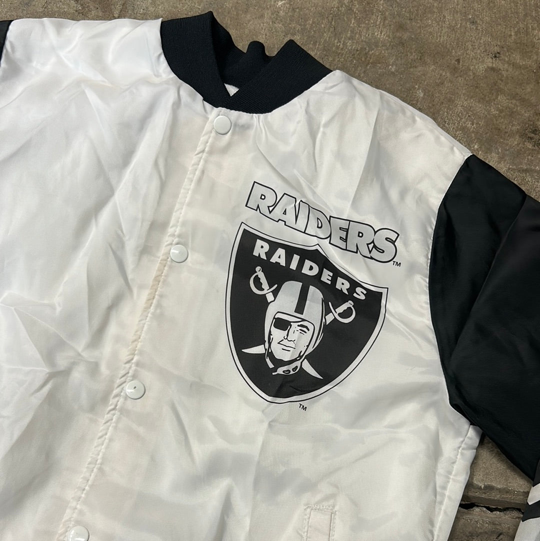 Vintage 90s NFL Raiders Fanimation Chalkline Jacket Size M