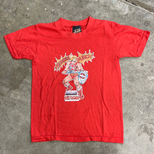 Vintage Kids 1985 He-Man MOTU shirt Sz 10/12