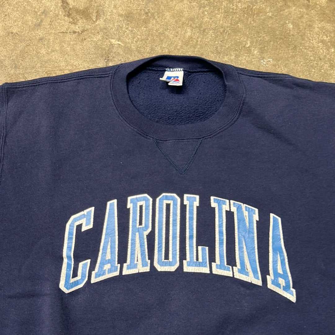 Vintage Russell Athletic UNC Tarheels Sweatshirt Blue Large