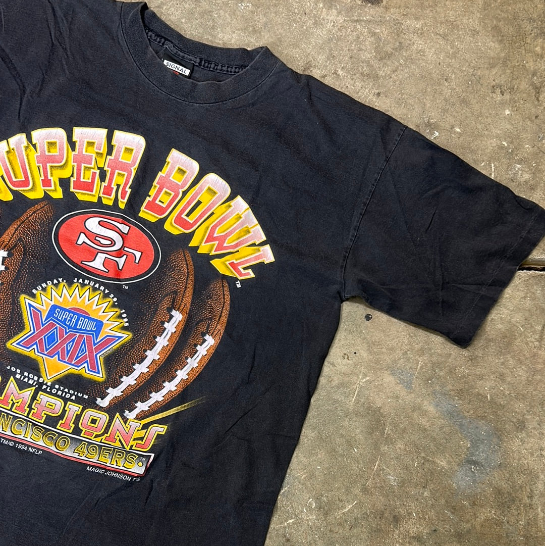 Vintage 1994 49ers Super Bowl Champions T-Shirt (Magic Johnson Single Stitched) Size XL