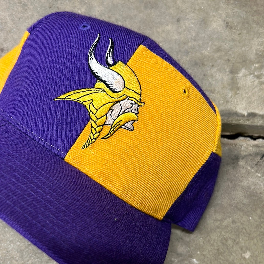 Vintage Minnesota Vikings Cut and Sew Snapback Hat