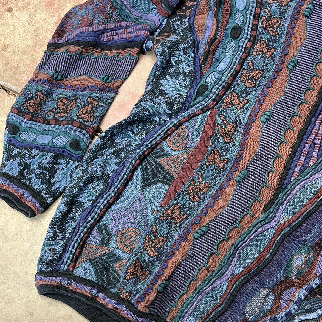 Vintage Tundra Canada Multicolor Wool Coogi Style Sweater Size XLT