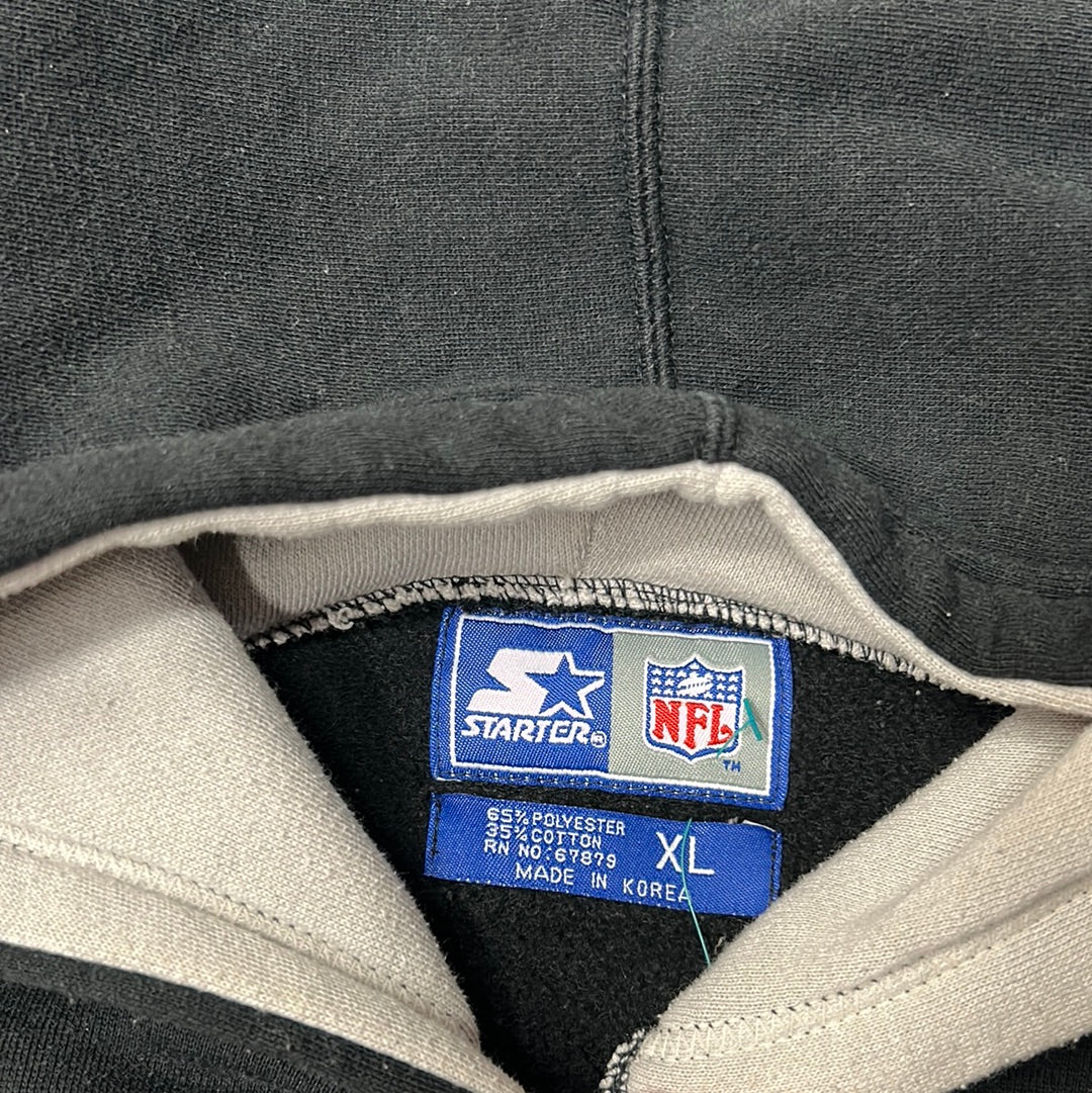 Vintage Starter Raiders Script Hoodie XL