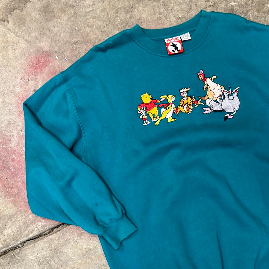 Vintage Winnie the Pooh & Friends Ice Skating Walt Disney Sweatshirt XL