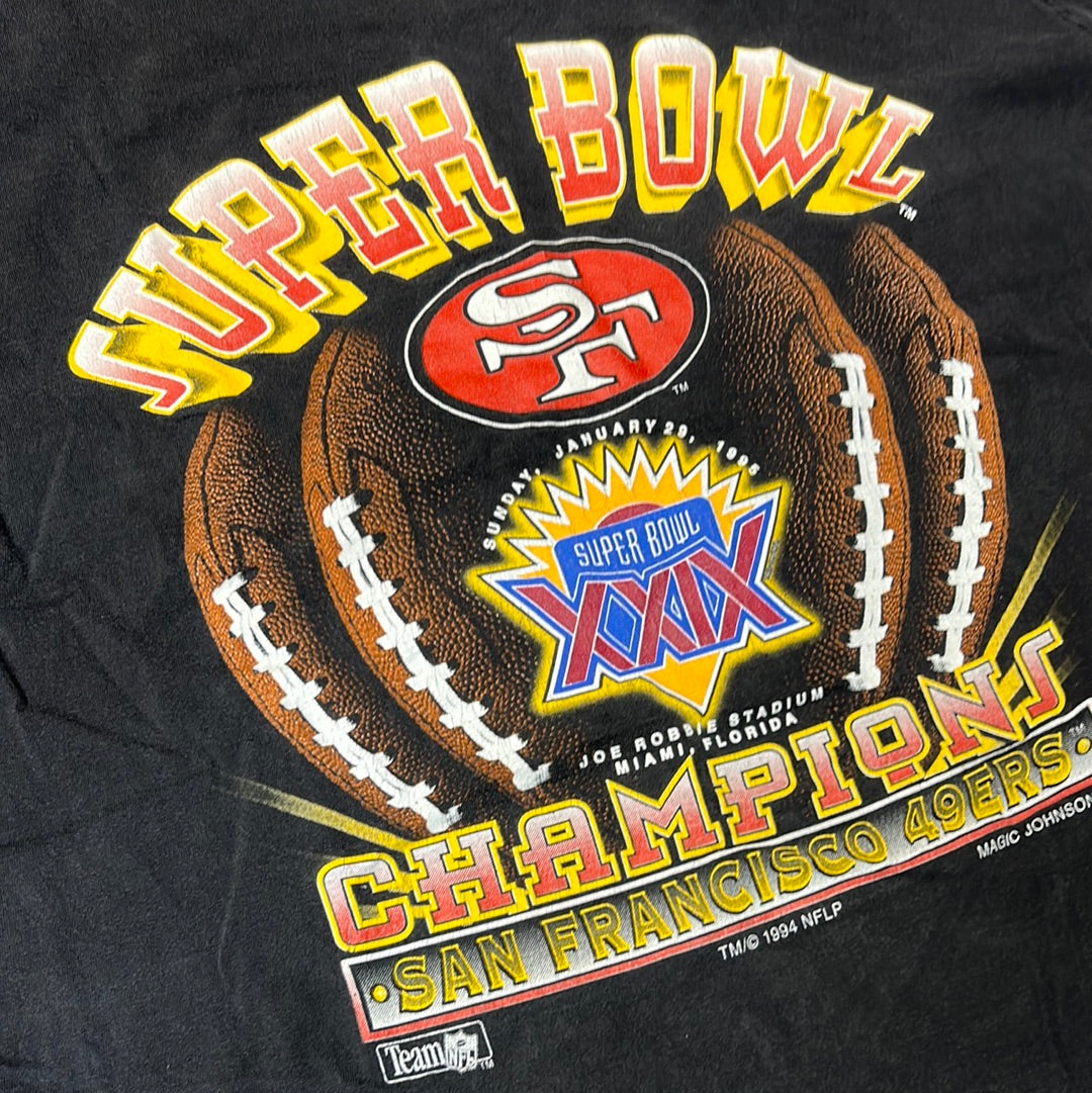 Vintage 1994 49ers Super Bowl Champions T-Shirt (Magic Johnson Single Stitched) Size XL