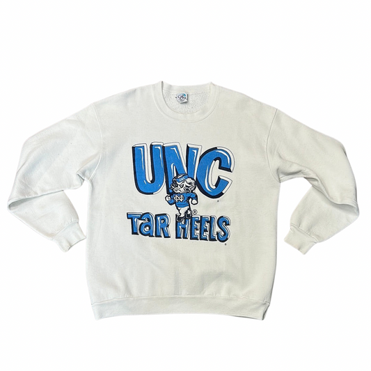 Vintage UNC Tarheels Bubble Letter Sweatshirt White XL