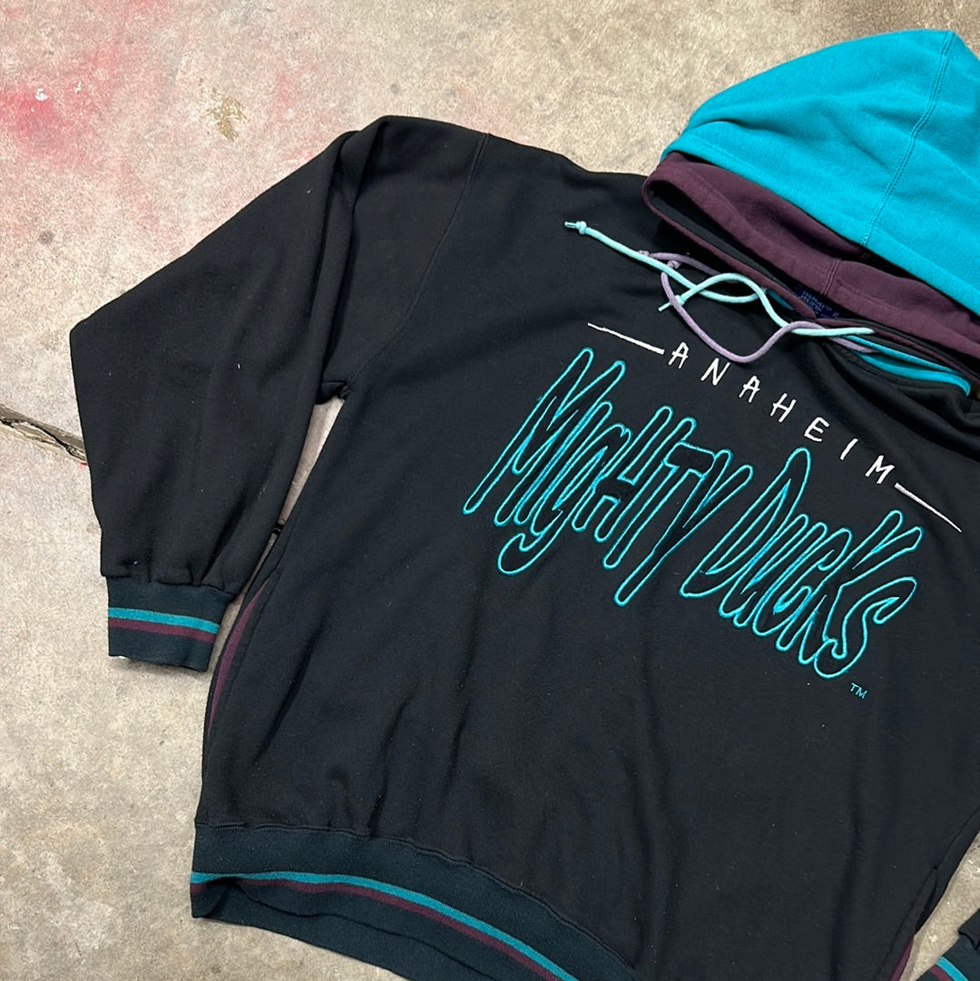 Vintage Starter Anaheim Mighty Ducks Script Hoodie XL