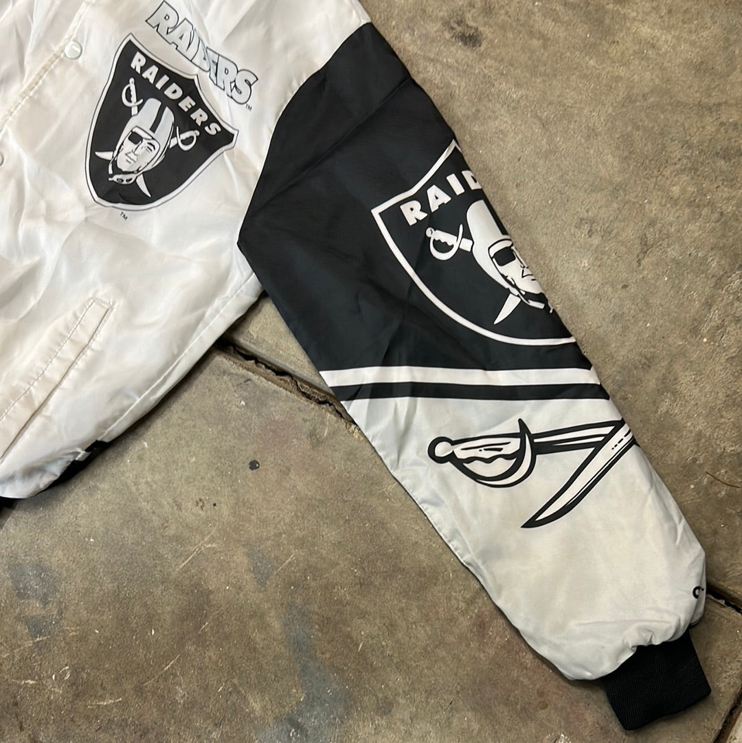 Vintage 90s NFL Raiders Fanimation Chalkline Jacket Size M