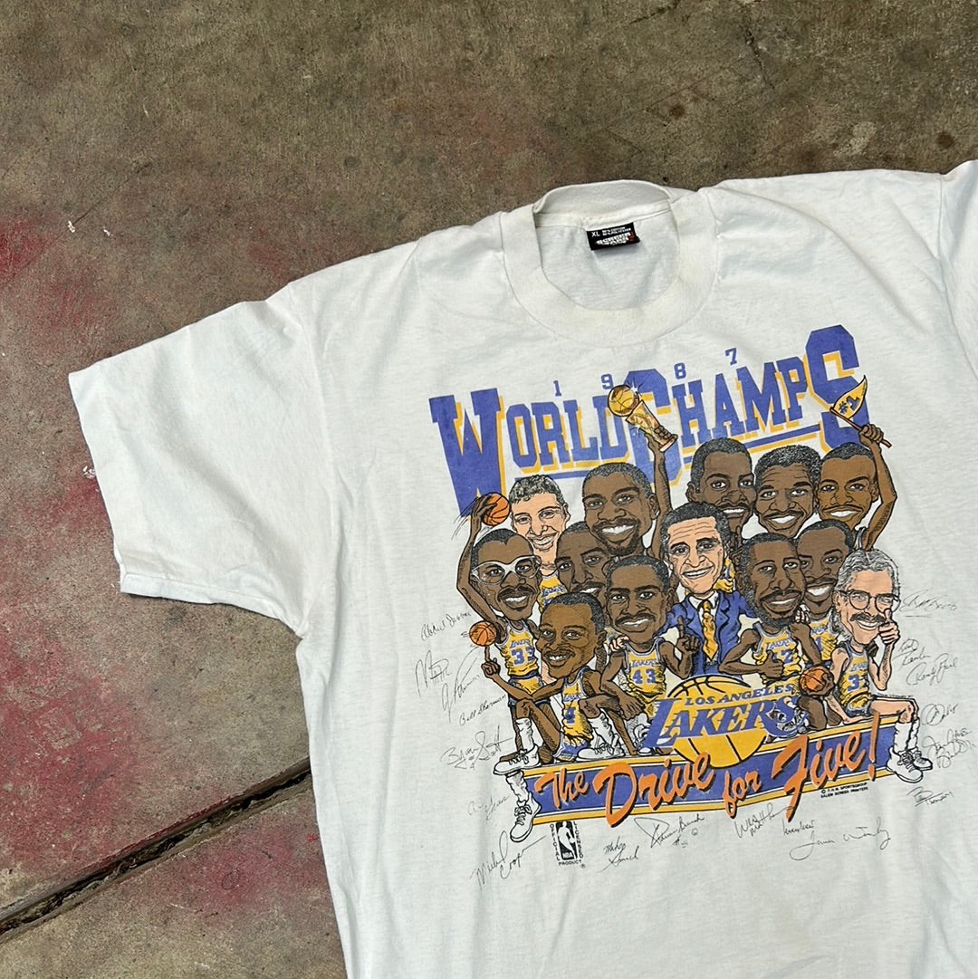 Vintage 1987 Lakers Championship T-Shirt L/XL