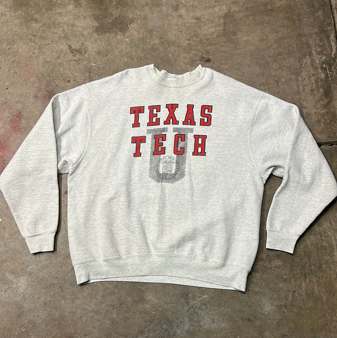 Vintage Texas Tech Sweatshirt Grey XL