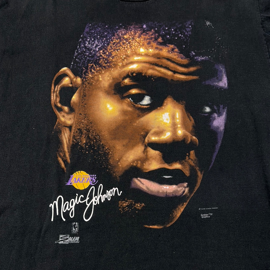 Vintage Big Face Salem Magic Johnson Lakers T-Shirt XL