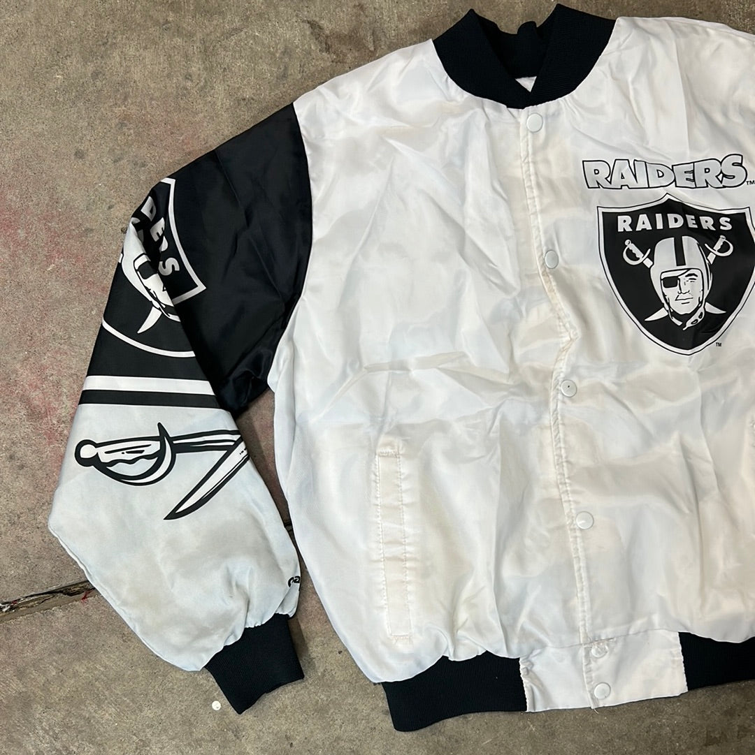 Vintage 90s NFL Raiders Fanimation Chalkline Jacket Size M