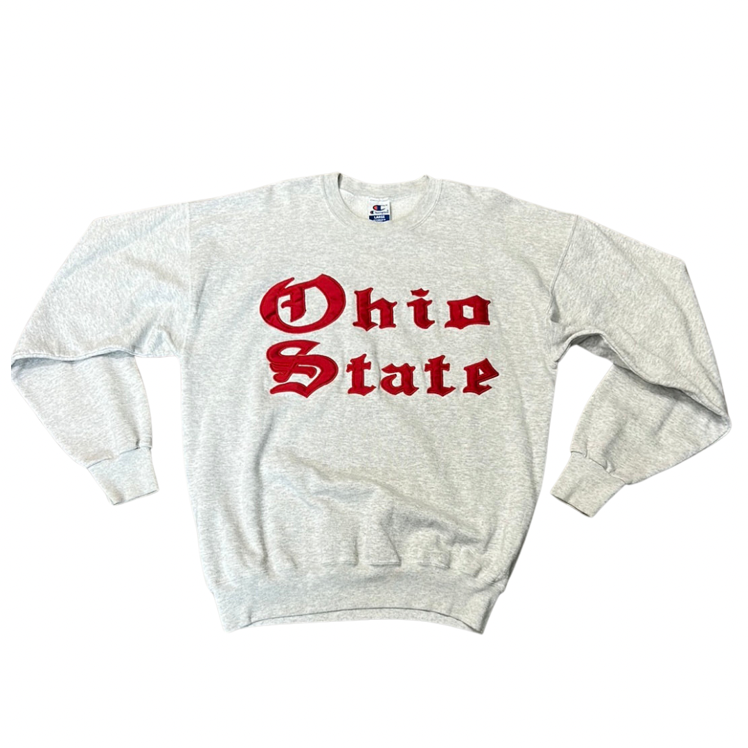 Vintage Champion Ohio State Old English Sweatshirt Grey Large