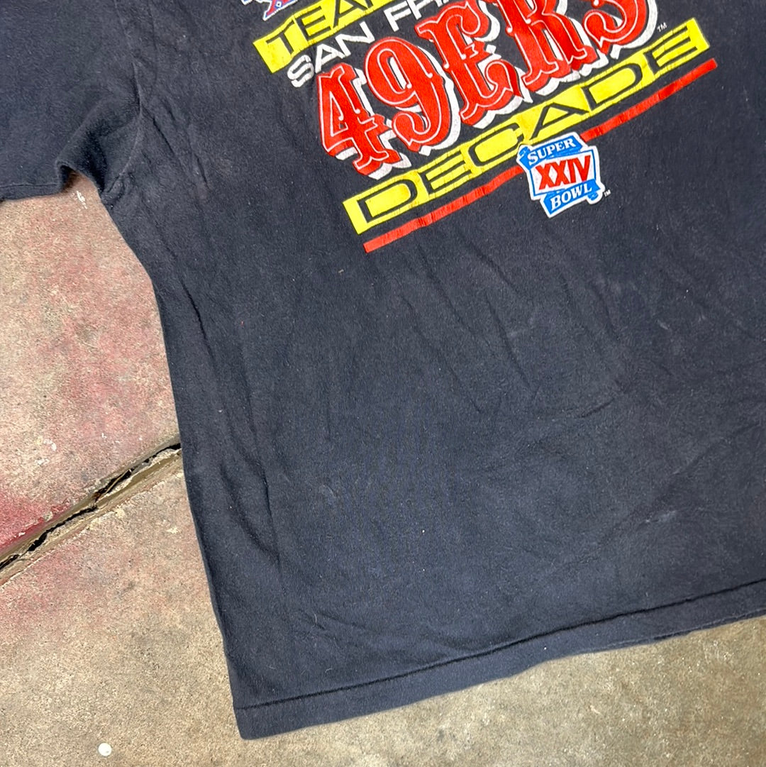 Vintage 1990 49ers Super Bowl T-Shirt Single Stitched Size M