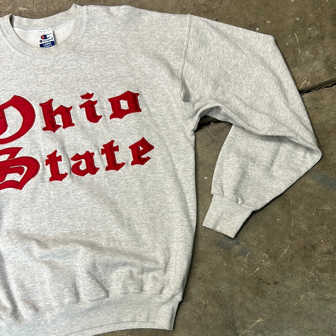 Vintage Champion Ohio State Old English Sweatshirt Grey Large