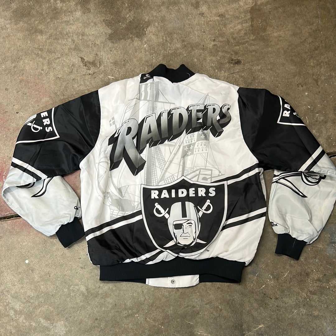 Vintage 90s NFL Raiders Fanimation Chalkline Jacket Size M