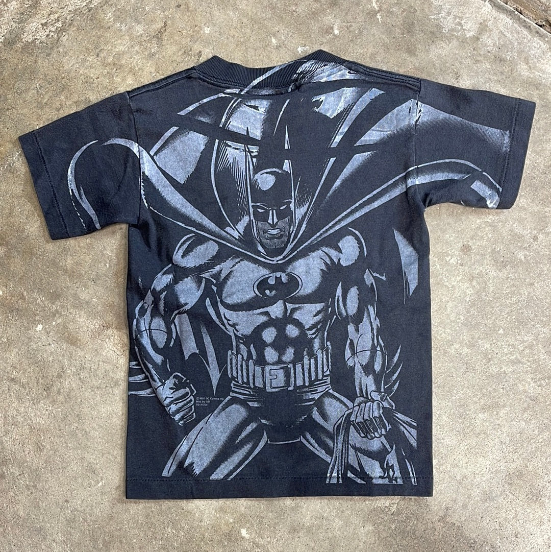 Vintage Kids 1991 AOP Batman Shirt SSI Sz: 5/6