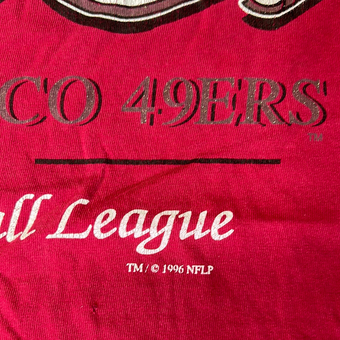 Vintage 1996 49ers Glitter T-Shirt Size L (Locker Line Tag)