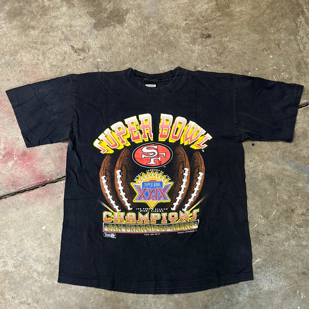 Vintage 1994 49ers Super Bowl Champions T-Shirt (Magic Johnson Single Stitched) Size XL