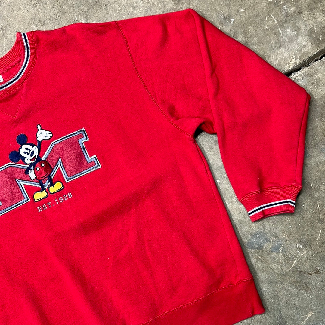 Vintage Disney Mickey Mouse Embroidered Sweatshirt Large