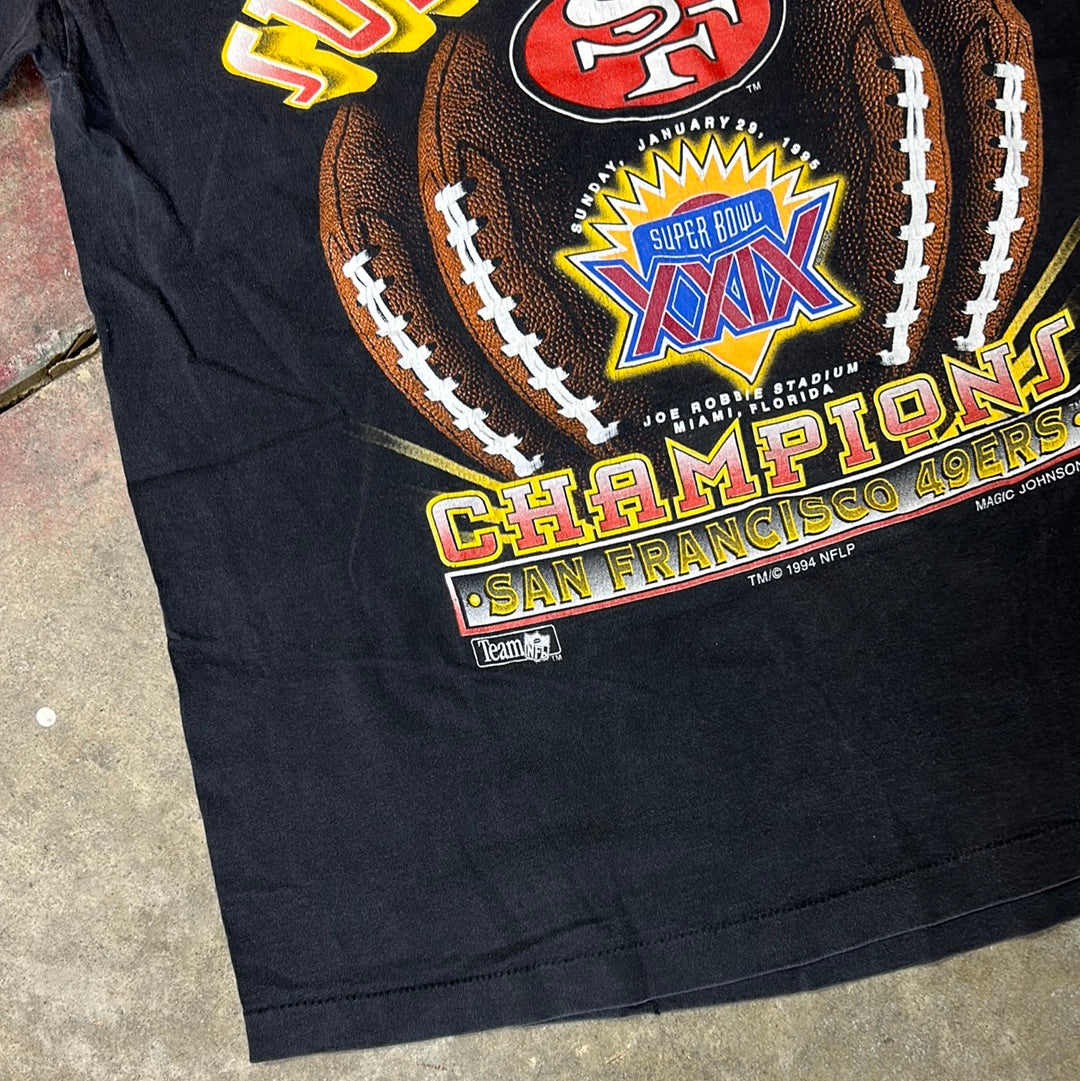 Vintage 1994 49ers Super Bowl Champions T-Shirt (Magic Johnson Single Stitched) Size XL