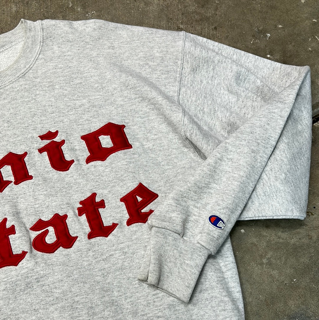 Vintage Champion Ohio State Old English Sweatshirt Grey Large