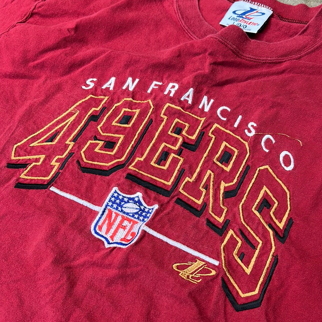 Vintage 49ers T-Shirt Size L (Logo Athletic, Embroidered)