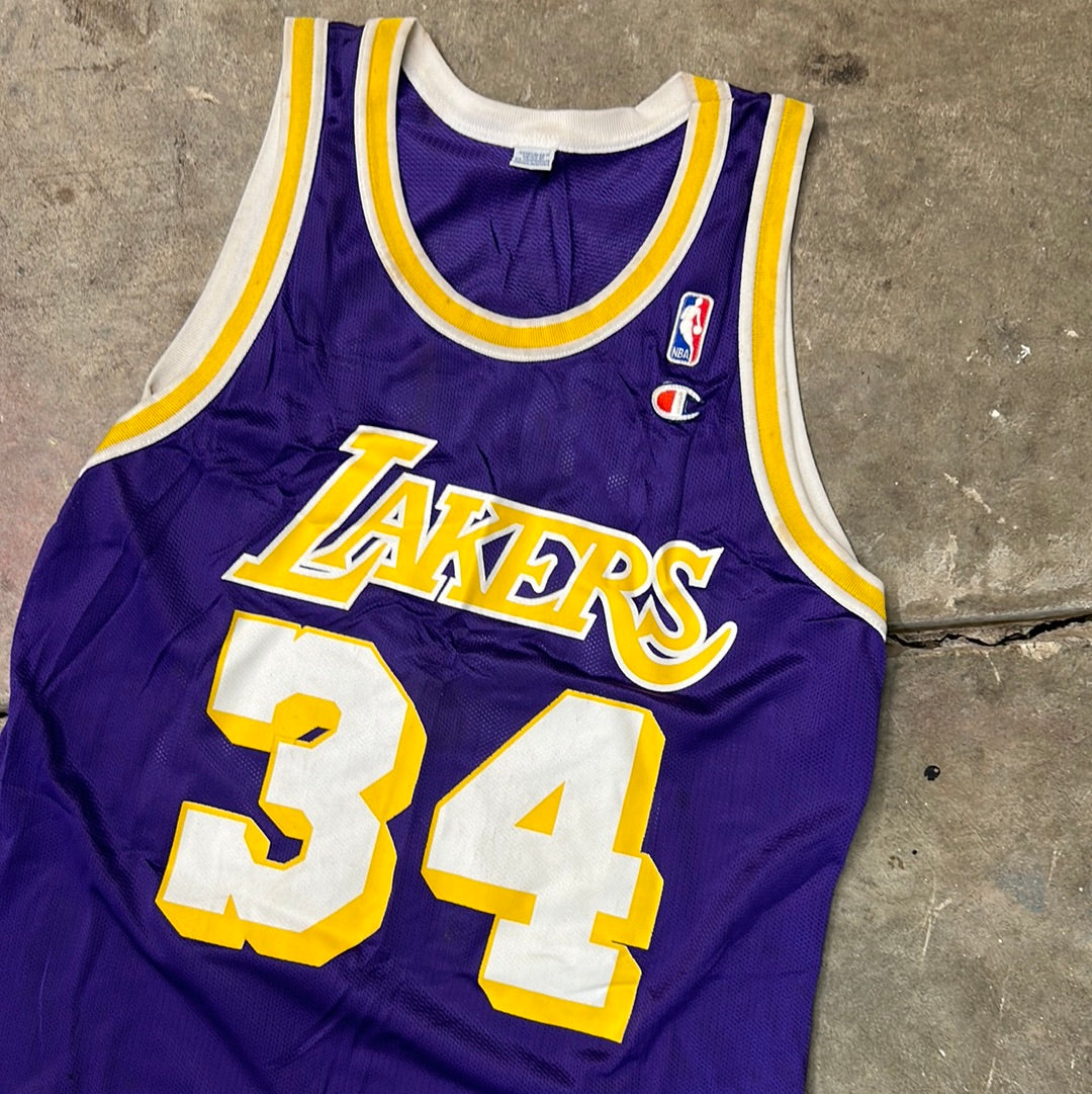 Vintage Los Angeles Lakers Shaquille O’Neal 90’s Champion Jersey Size 44