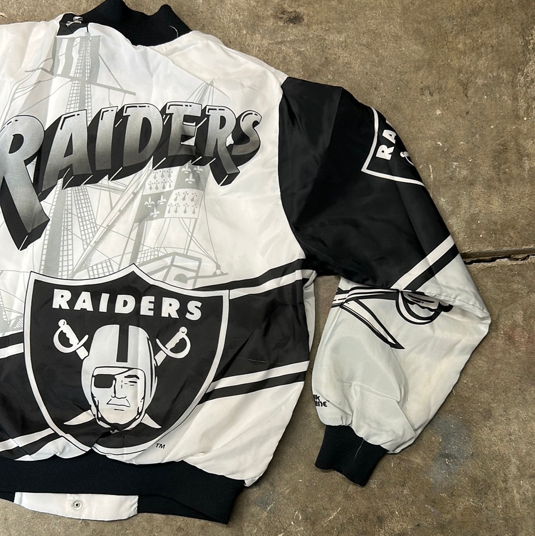 Vintage 90s NFL Raiders Fanimation Chalkline Jacket Size M