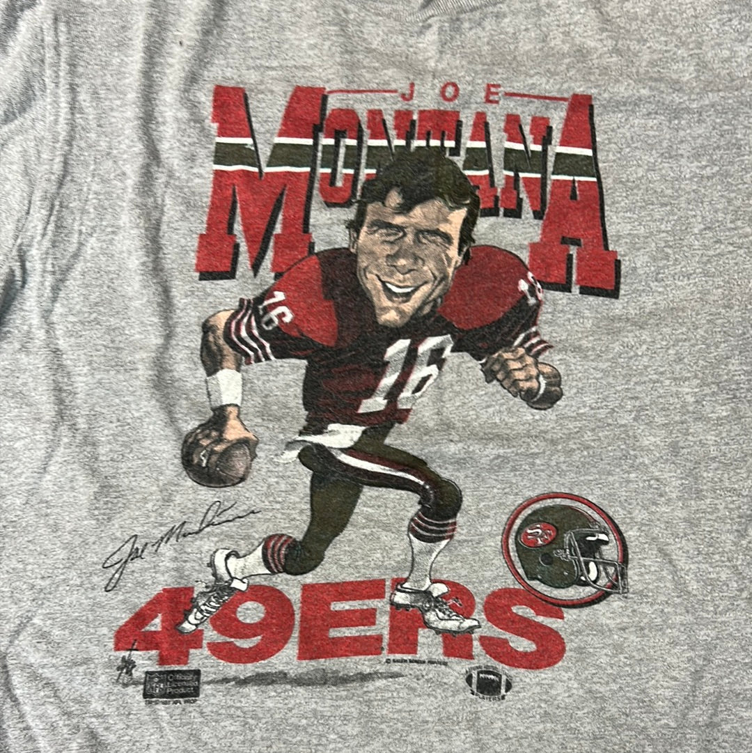 Vintage 49ers Joe Montana T-Shirt Screen-star Single Stitched Size Small