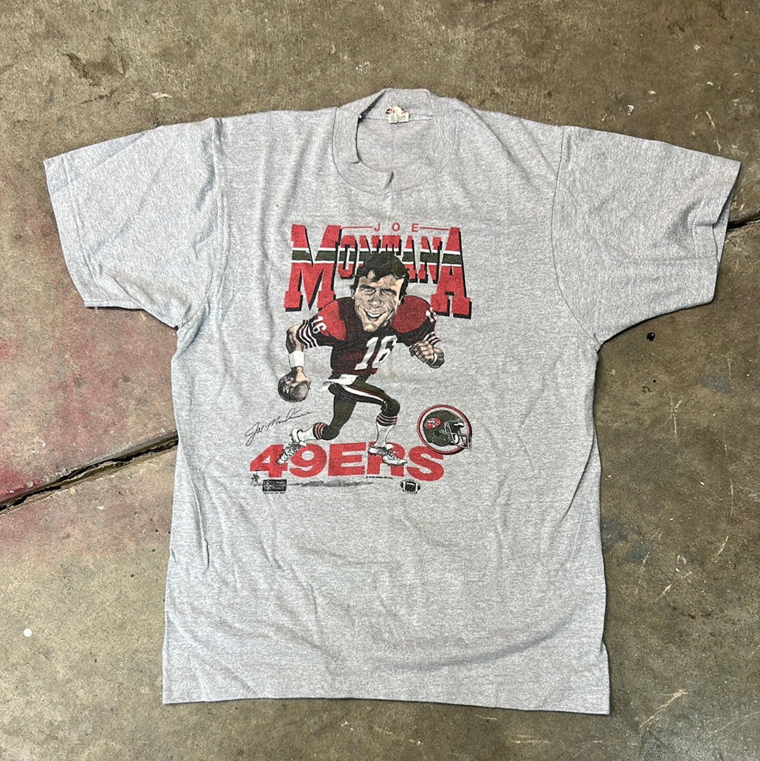 Vintage 49ers Joe Montana T-Shirt Screen-star Single Stitched Size Small