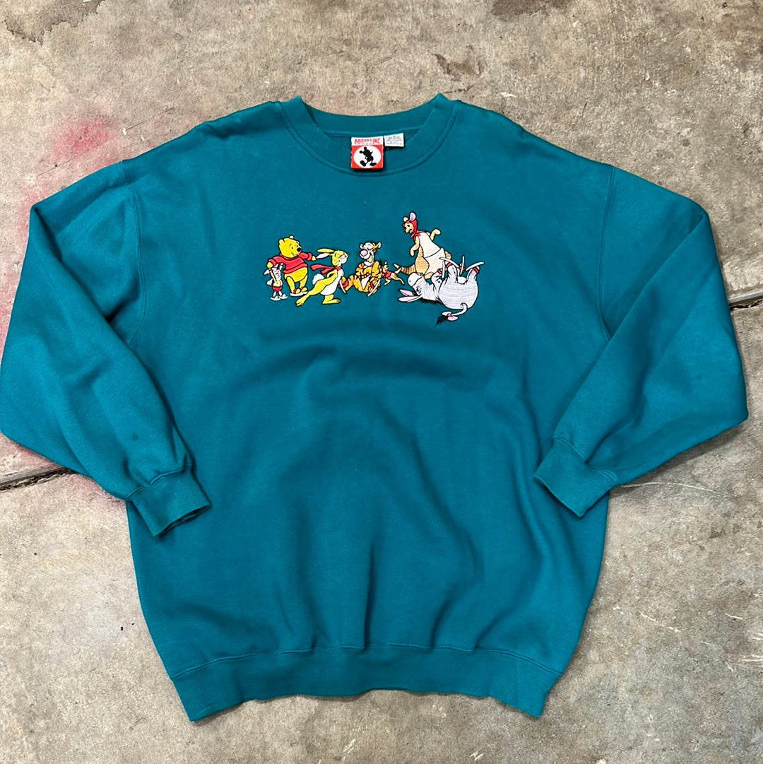 Vintage Winnie the Pooh & Friends Ice Skating Walt Disney Sweatshirt XL