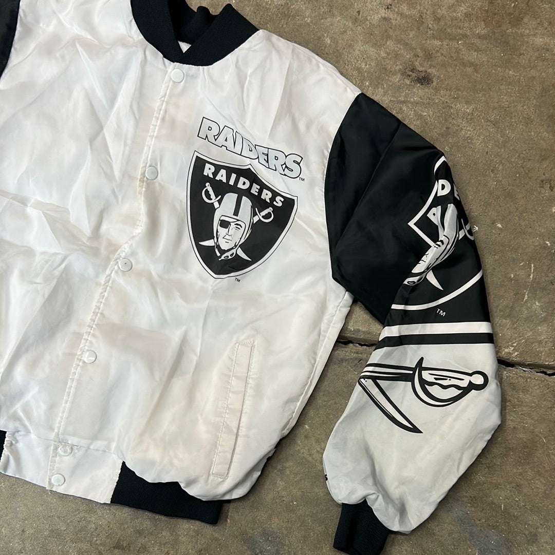 Vintage 90s NFL Raiders Fanimation Chalkline Jacket Size M