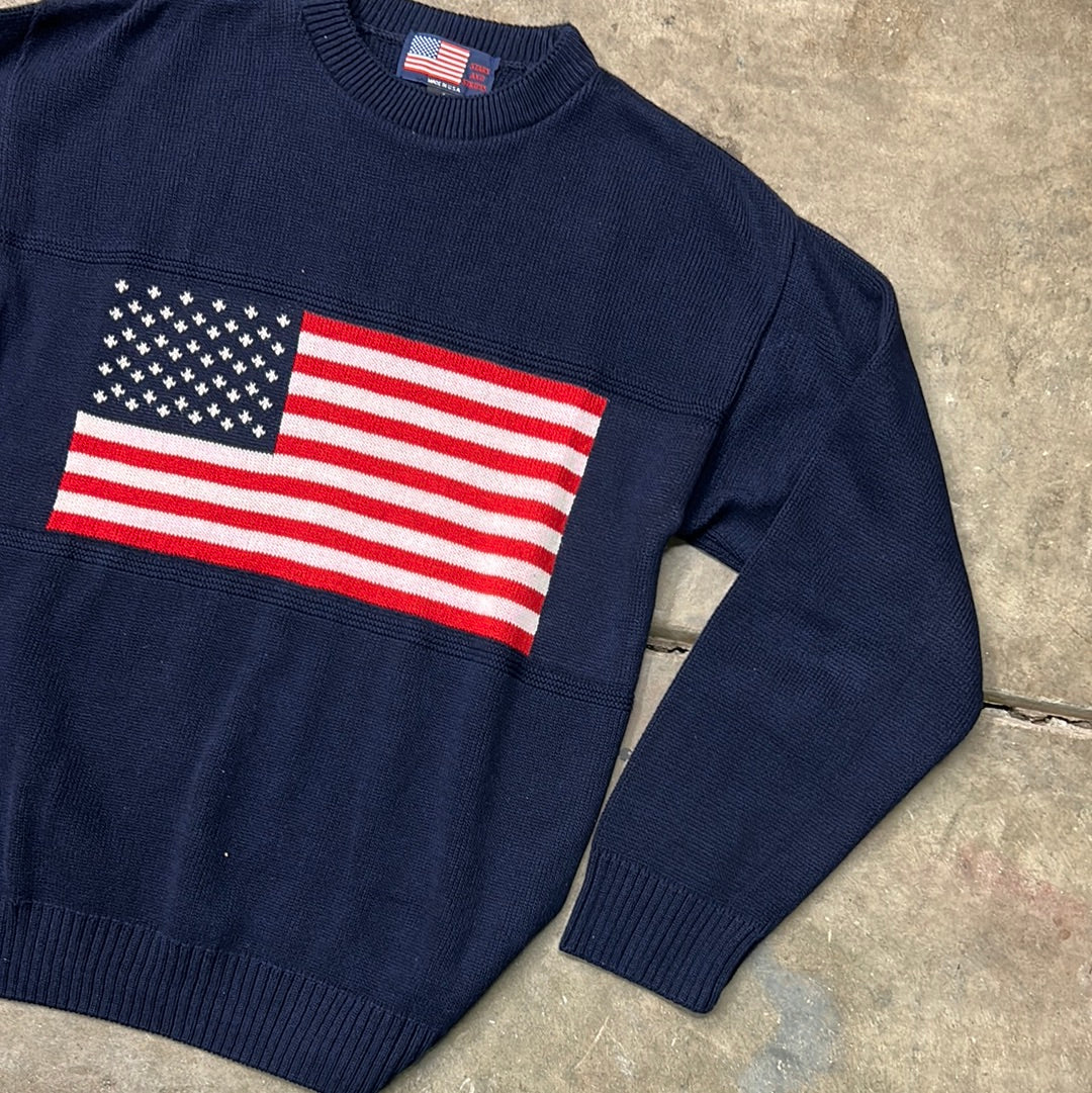 Vintage USA Olympics American Flag Knit Sweater Small