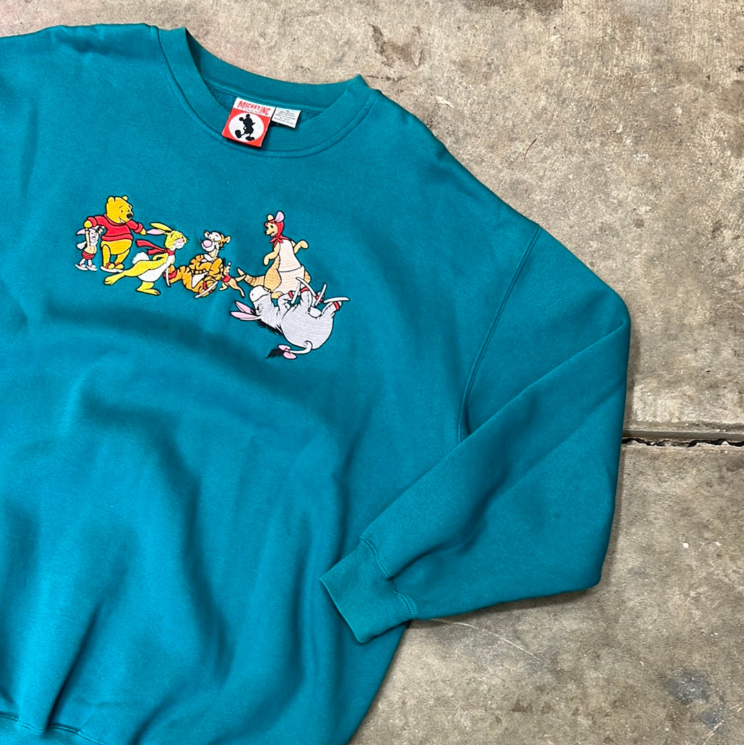 Vintage Winnie the Pooh & Friends Ice Skating Walt Disney Sweatshirt XL