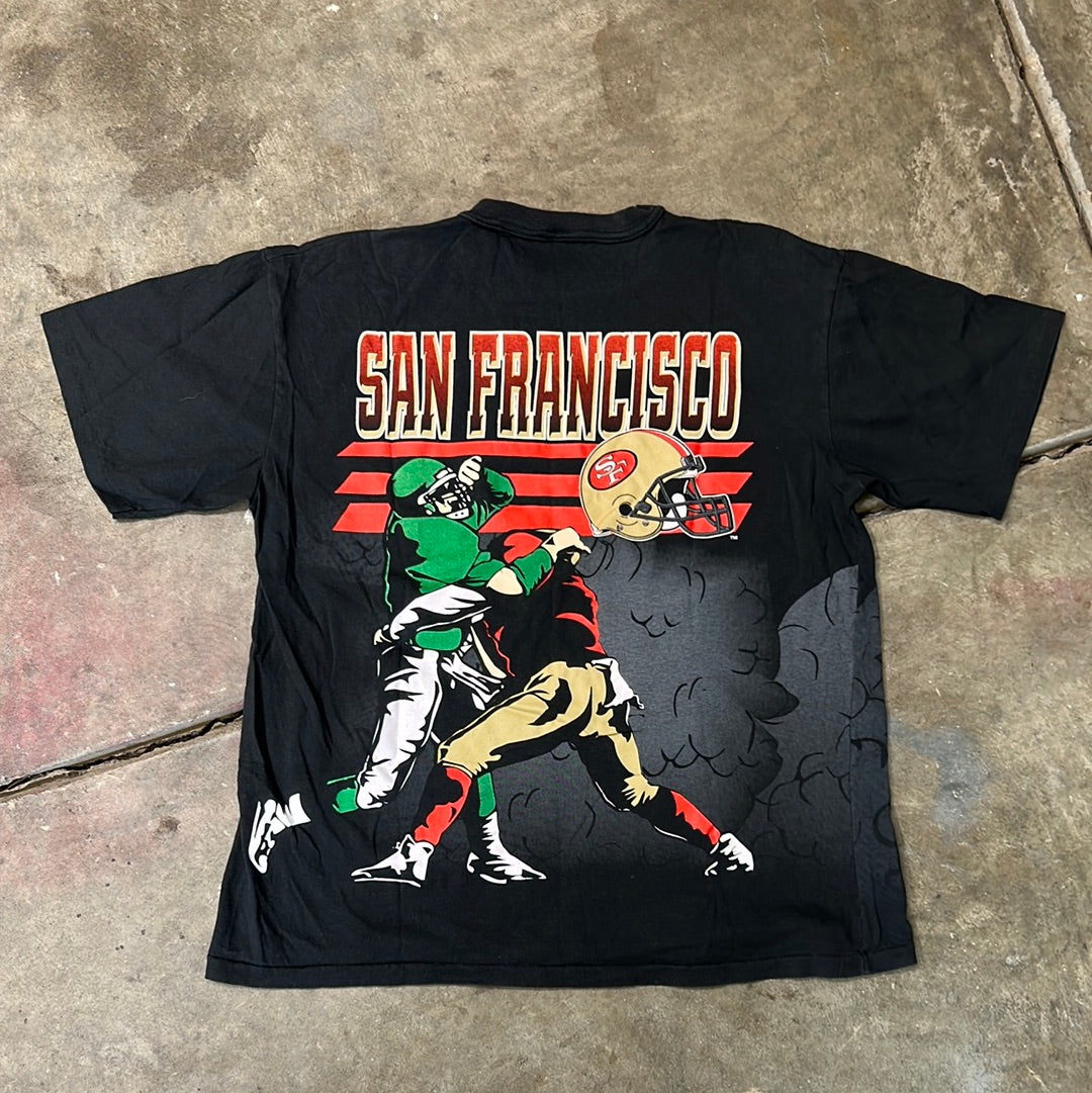 Rare Vintage 49ers T-Shirt Size L (Double sided, Single Stitched)