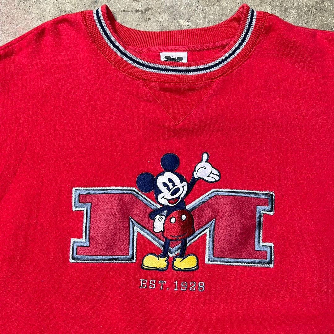 Vintage Disney Mickey Mouse Embroidered Sweatshirt Large