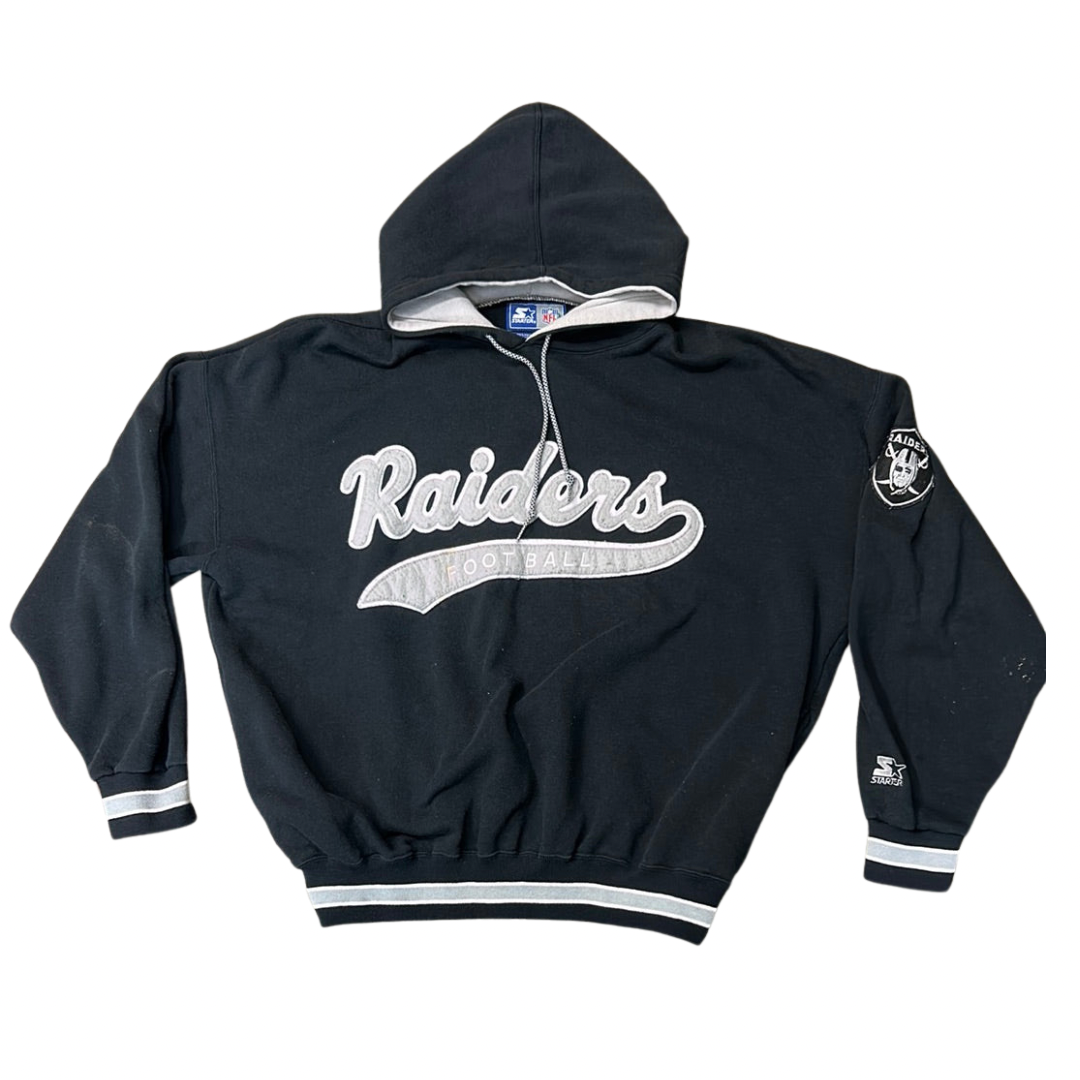 Vintage Starter Raiders Script Hoodie XL