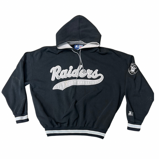 Vintage Starter Raiders Script Hoodie XL