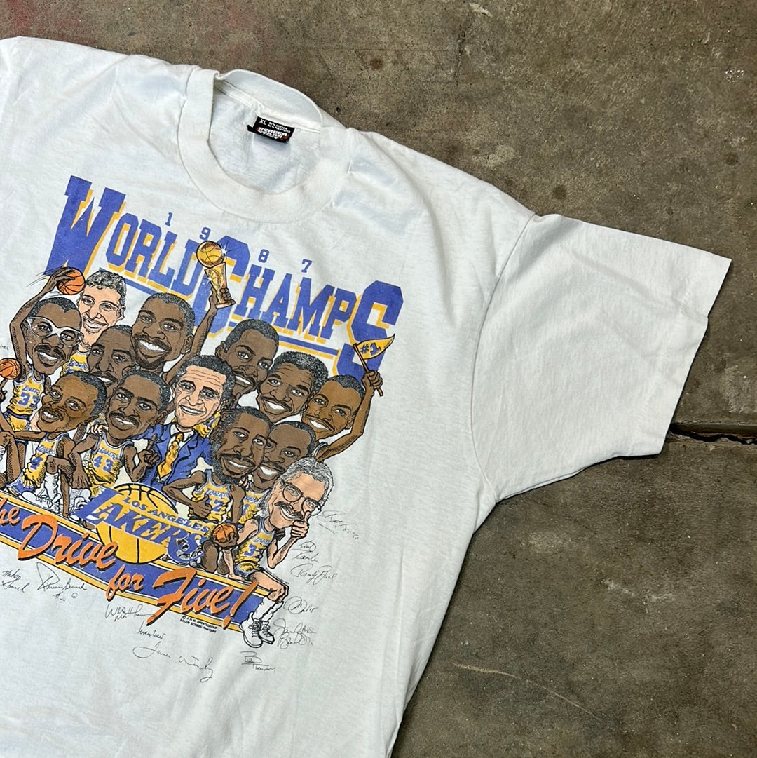 Vintage 1987 Lakers Championship T-Shirt L/XL