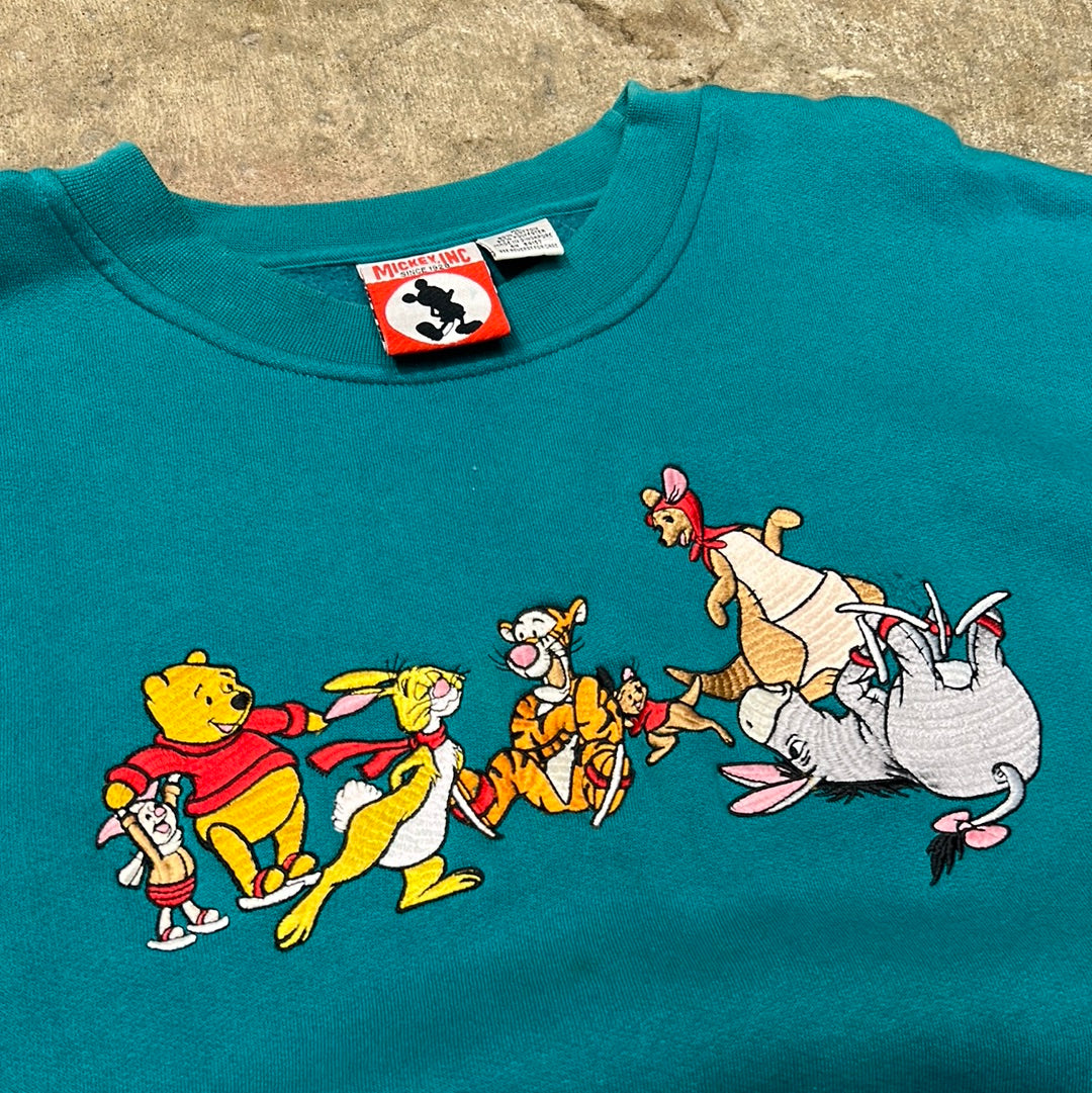 Vintage Winnie the Pooh & Friends Ice Skating Walt Disney Sweatshirt XL