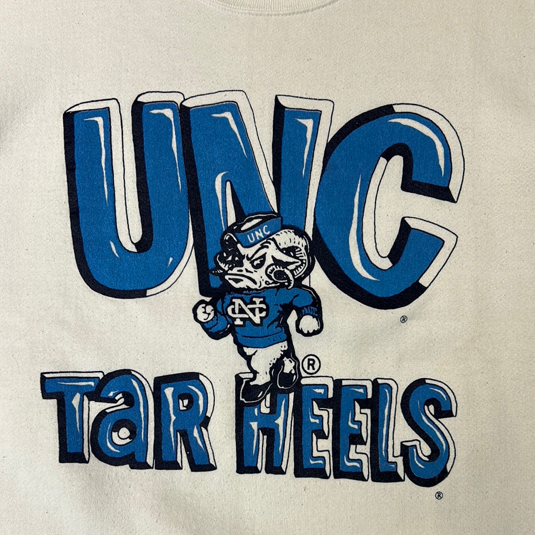 Vintage UNC Tarheels Bubble Letter Sweatshirt White XL